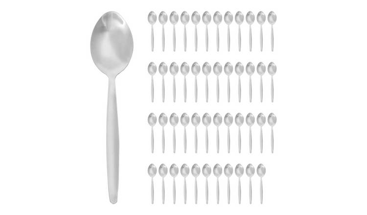 Argon Tableware Stainless Steel Dessert Spoons - Silver - Pack of 48