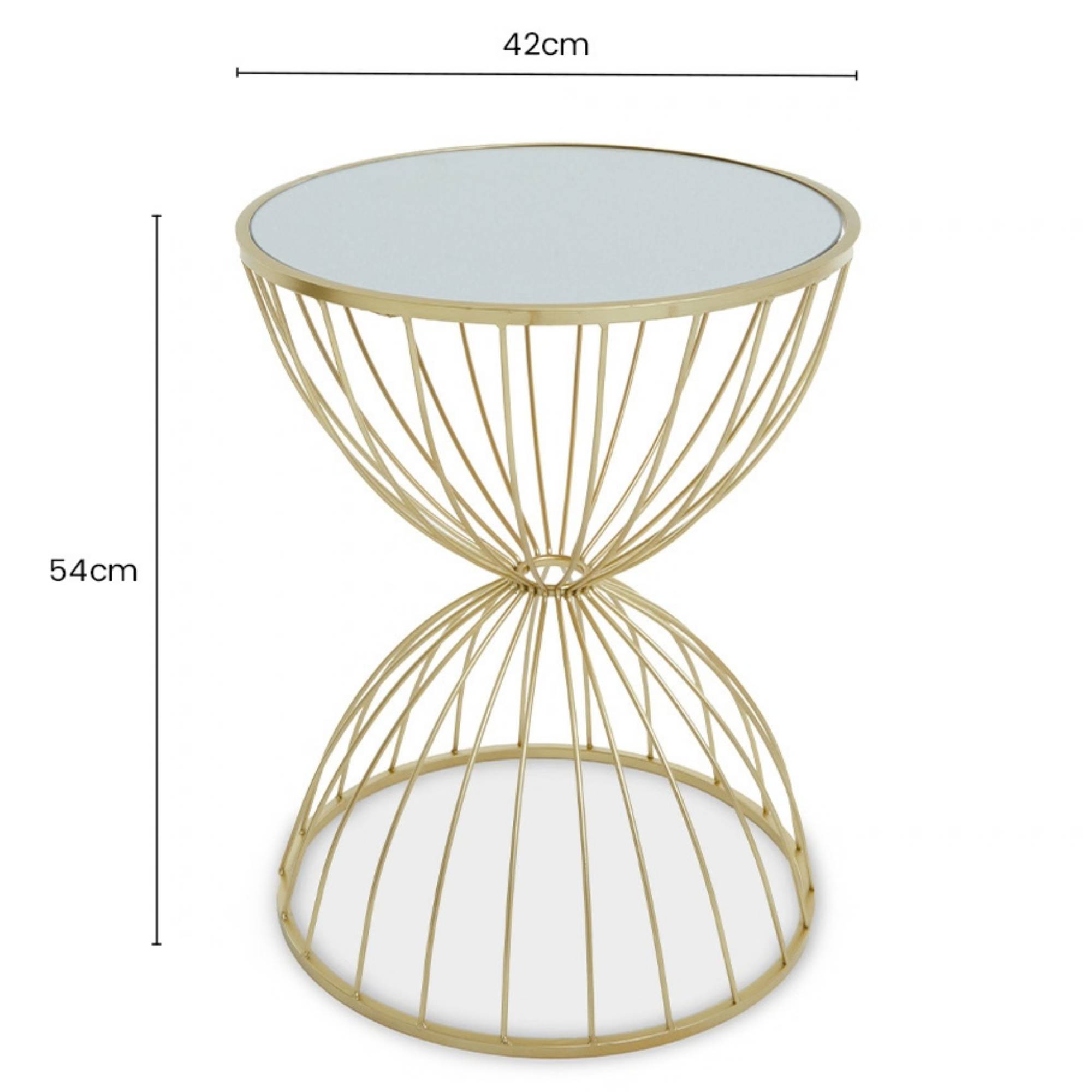 Orsina Mirrored Round Side Table – Gold - Image 4