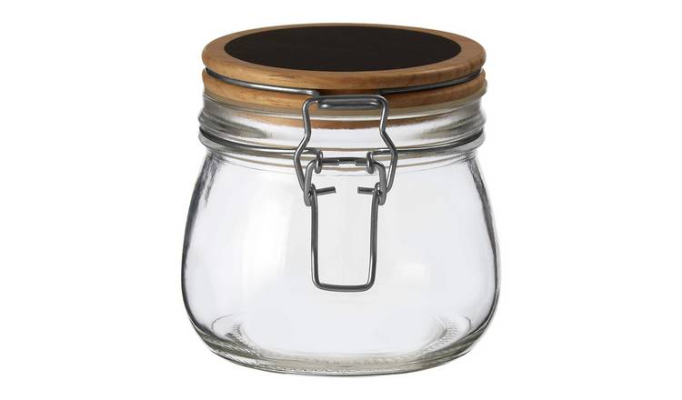 Orsina Appert Glass Storage Jar with Wooden Lid 500 ml