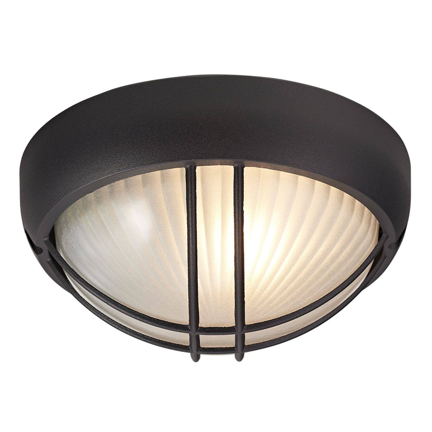 Happy Homewares Matt Black Die Cast Aluminium Outdoor Wall Light - 19cm - Image 1