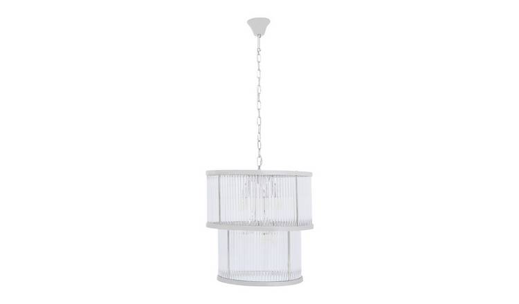 Orsina Salasco Two-Tier Glass Chandelier - Nickel