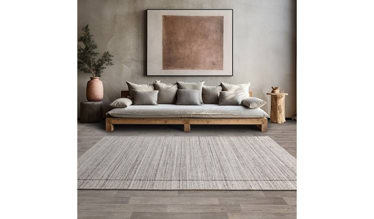 Mega Flooring Grey Handmade Plain Rug - 120 x 170cm