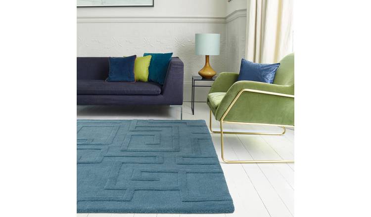Mega Flooring Blue Handmade Abstract Rug - 160 x 230cm
