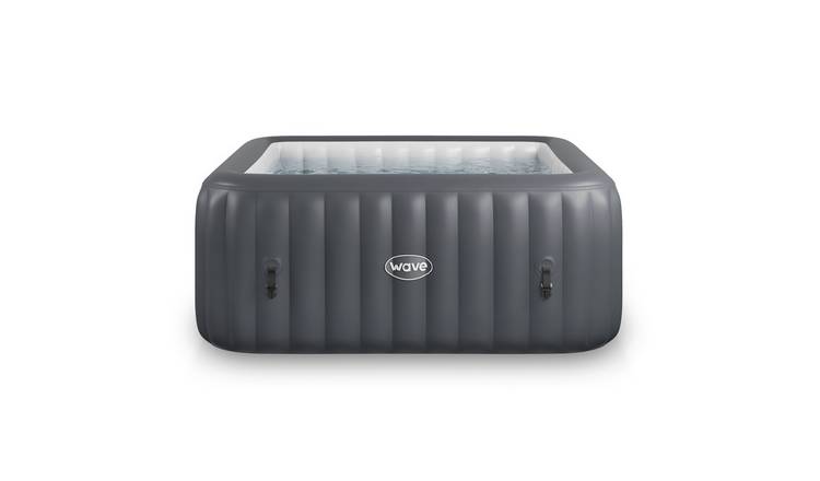Wave Pacific 4-Person Inflatable Hot Tub with EnergySave Bundle - Dark Grey