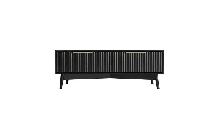 HomeGardenDirect Monza Fluted Coffee Table with Fluted Drawers - Black