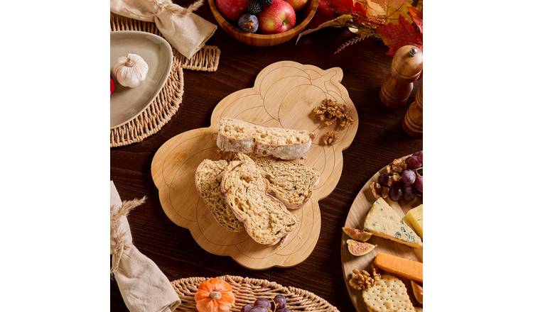 OHS Wooden Pumpkin Stack Serving Board - Natural