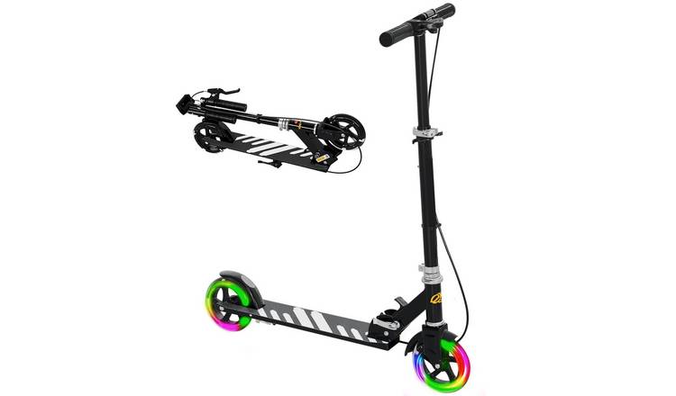 AIYAPLAY 3 to 8 Years Folding and Adjustable Light Up Kick Scooter – Black