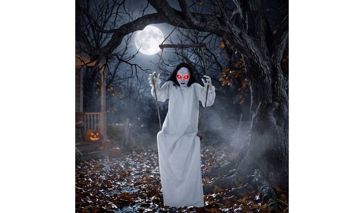 HOMCOM Animated Halloween Hanging Ghost Decoration