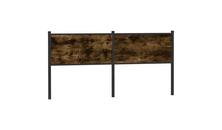 Walplus Wood Steel Replacement Headboard - Dark Oak - 166 x 3 x 91.5 cm
