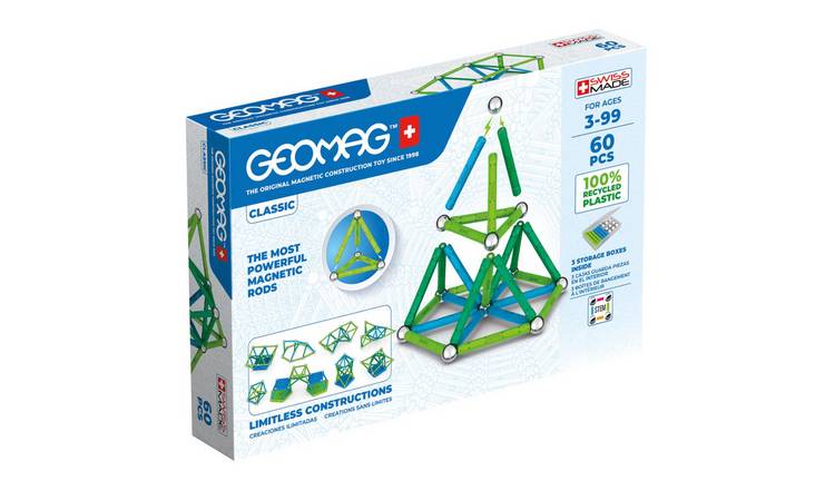Geomag Classic Shapes Magnetic Block Set - 60 Piece