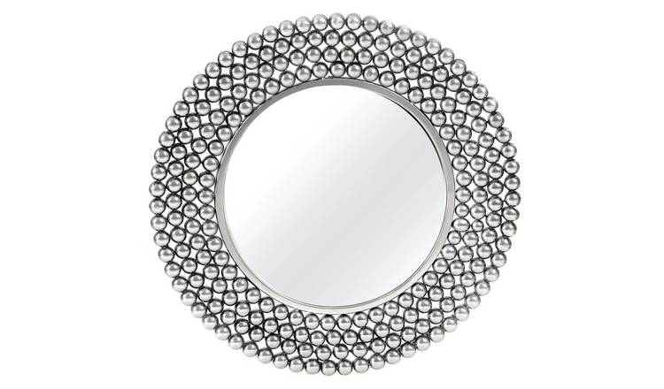 Orsina Templar Pewter Finish Iron Wall Mirror – Silver
