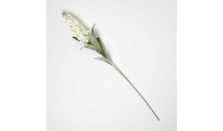 Homescapes Handcrafted Artificial Delphinium Flower Stem - Neutral