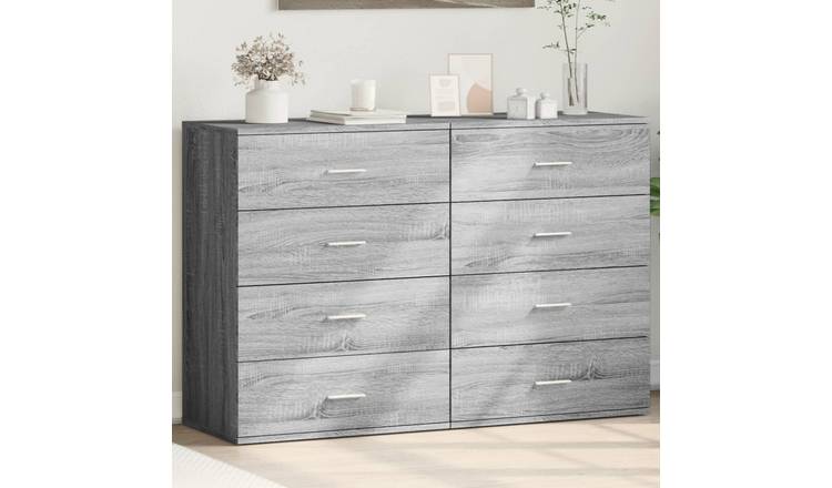 Walplus 2 Piece Engineered Wood Sideboard - Grey Sonoma - 60 x 39 x 80 cm