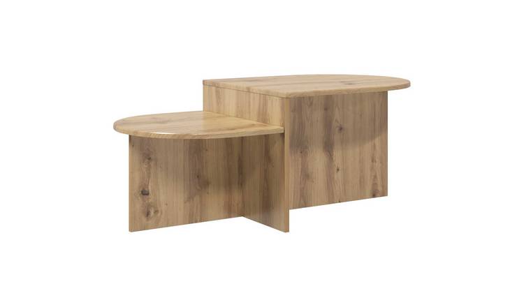 Walplus Round Coffee Table - Oak - 100 x 50 x 40 cm