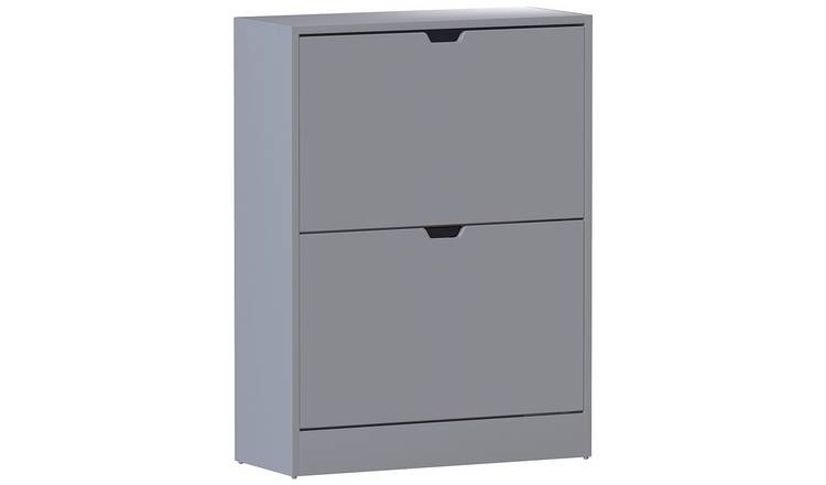 Vida Designs 2 Drawer Shoe Cabinet FSC 100% - Grey