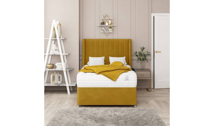 Bed Choices Regent Small Double 2 Drawer 54" Headboard Divan Bed Set - Mustard