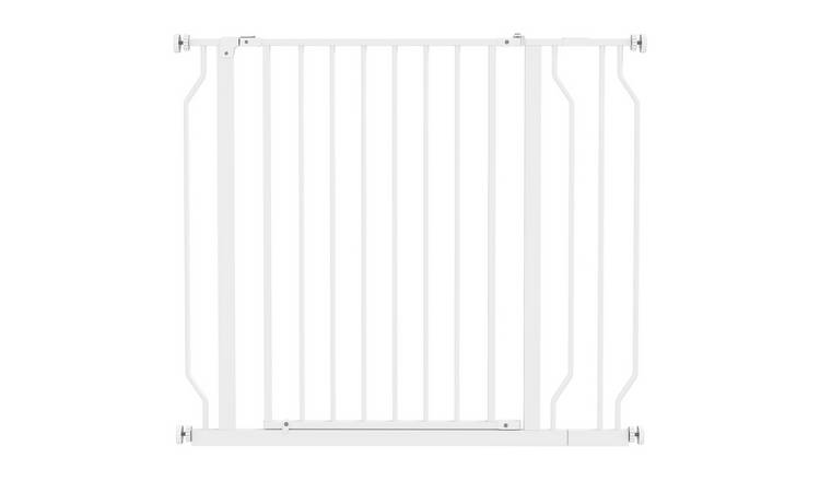 PawHut Pressure Fit Steel 10cm-Extension Dog Gate - 75-95cm x 76cm - White