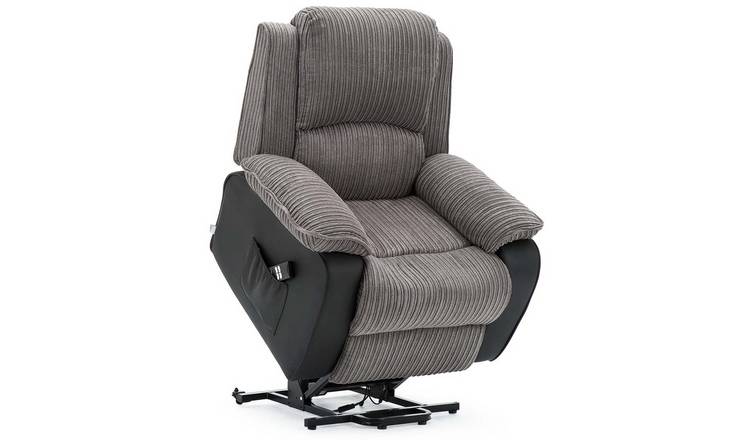Furniture Online Postana Dual Motor Rise Recliner Jumbo Cord Chair - Grey