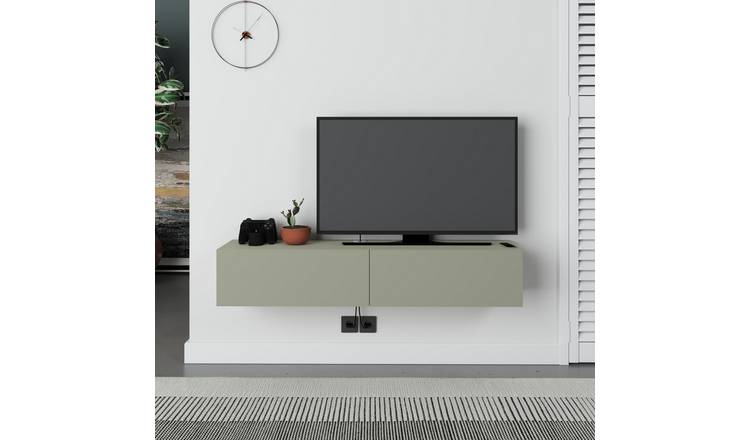 Decortie Francy Particleboard Wall-Mounted TV Unit - Sage Green