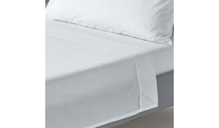 Homescapes Egyptian Cotton White Flat Sheet - Single