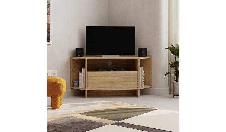 Decortie Viva Corner TV Unit particleboard Matt Finish - Oak