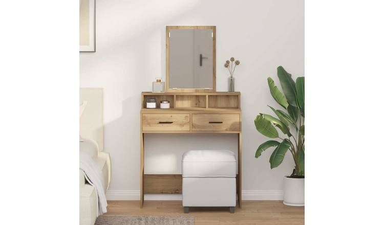 Walplus Engineered Wood Dressing Table - Artisan Oak - 79 x 41 x 140 cm