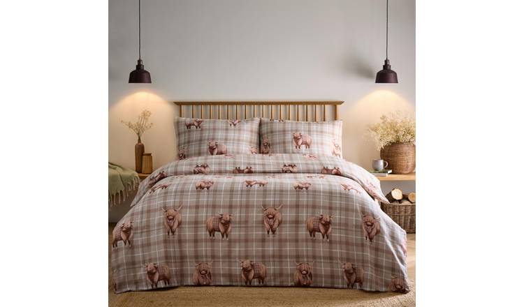 Portfolio Home Highland Cow Natural Duvet Cover Set - Single