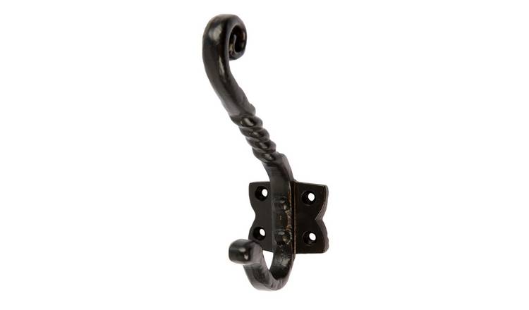 Hammer & Tongs Twisted Scroll Hat & Coat Hook - Black