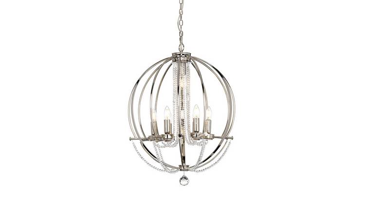 Elstead Cassie 6 Arm Chandelier - Polished Nickel Plated