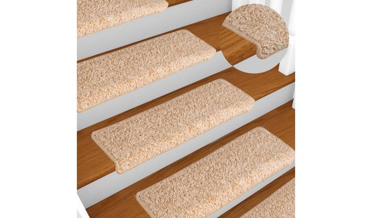 Walplus Pack of 15 Rectangular Needle-Punched Stair Mats - Gold - 65 x 21 cm
