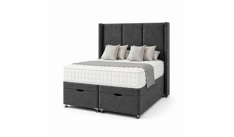 Comfy Deluxe Zane  4ft6 Double  Ottoman End Lift  Bed Set - Naples Grey