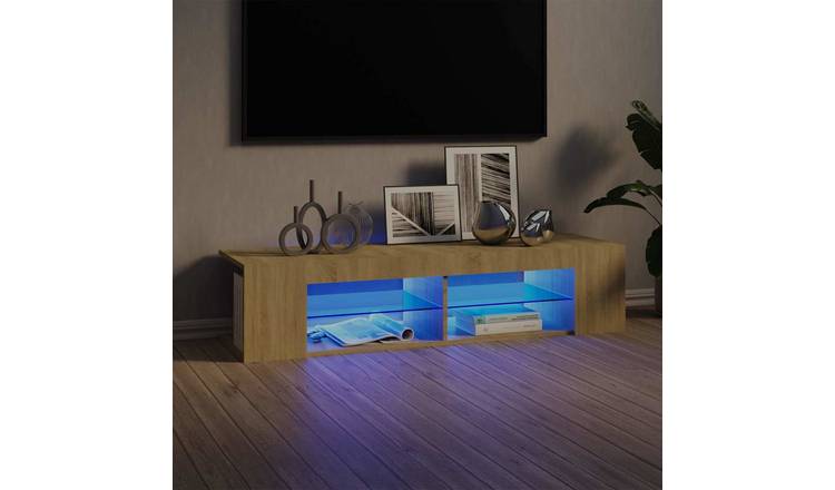 Walplus LED Engineered Wood TV Cabinet - Light Oak - 135 x 39 x 30 cm