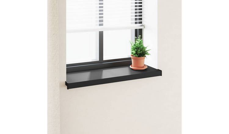 Walplus PVC Wood Grain Effect Window Sill - Black - 80 x 30 x 4.5 cm
