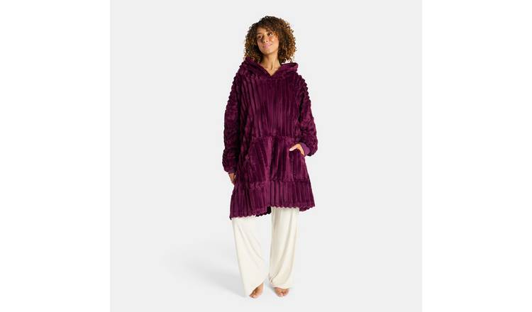 OHS Ribbed Fleece Hoodie Blanket - One Size - Maroon