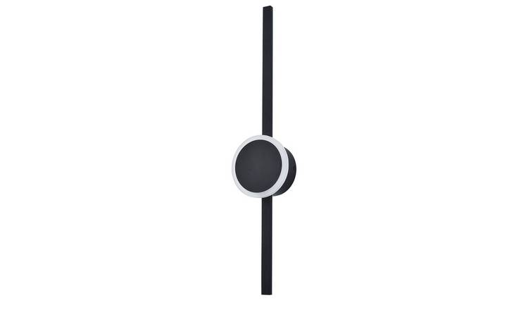 Happy Homewares Black LED Feature with Round Base Plate Wall Light - 12cm