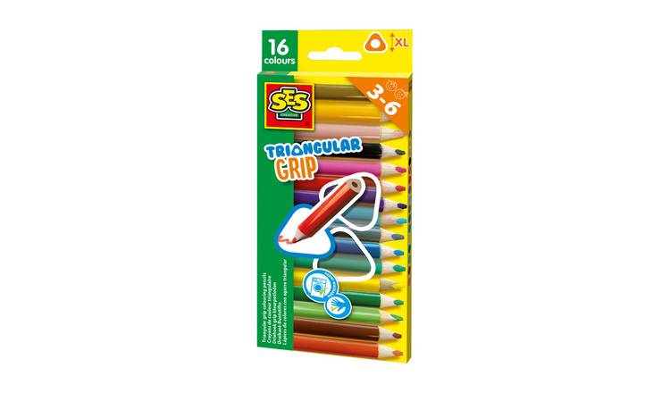 SES Creative Triangular Grip Colouring Pencils 16 Piece Art Set