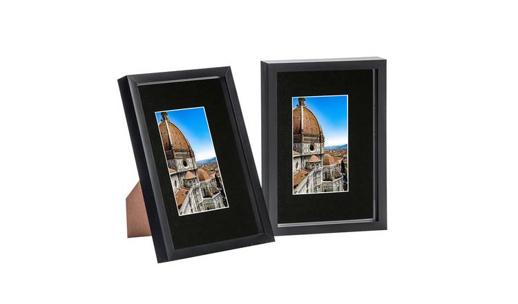 Nicola Spring 3D Shadow Box Frames - 8x12" with Mount - Black - Set of 2