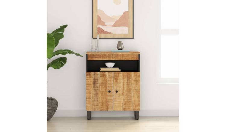 Walplus Solid Mango Wood 2 Door Sideboard - 60 x 33 x 75 cm