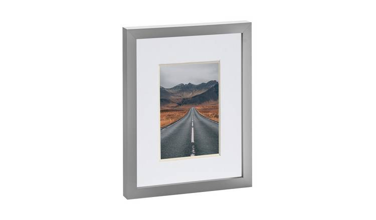 Nicola Spring Photo Frame - 8" x 10" with Mount - Grey/White