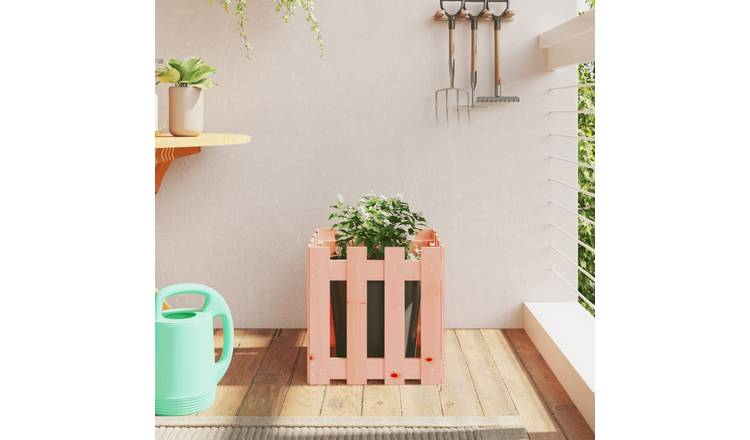 Walplus Wood Garden Planter - 40 x 40 x 40 cm