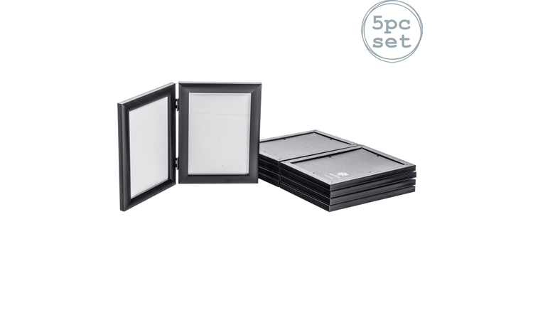 Nicola Spring Folding 2 Photo Frames - 5 x 7" - Set of 5 - Black