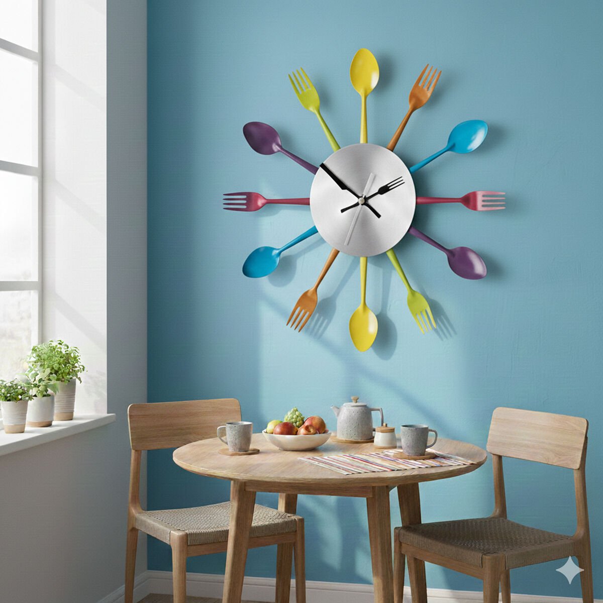 Buy Orsina Romero 37cm Cutlery Wall Clock - Multicoloured | Clocks