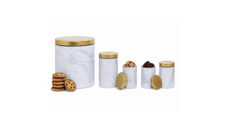Orsina Easton 5 Piece Kitchen Storage Set in Marble Effect