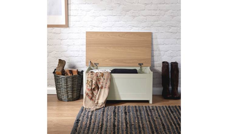 GFW Lancaster Ottoman Storage Box - Cream
