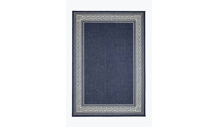 Mega Flooring Blue Modern Bordered Rug - 160 x 225cm