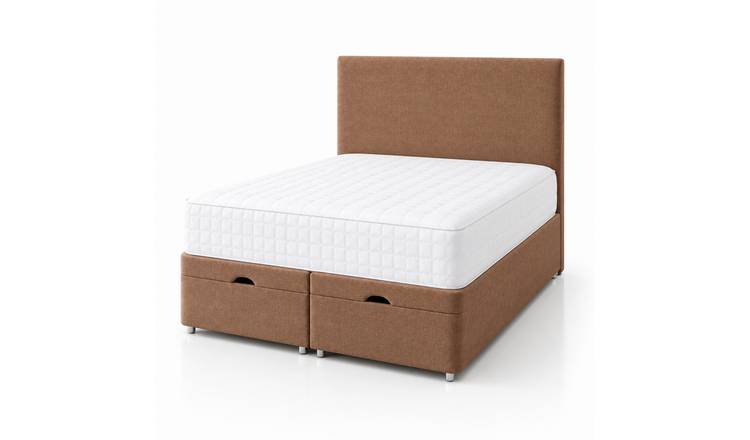 Comfy Deluxe Plain  3ft Single  End Lift Ottoman Bed Set - Mink