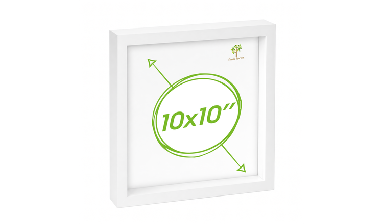 Nicola Spring 3D Box Photo Frame - 10 x 10" - White