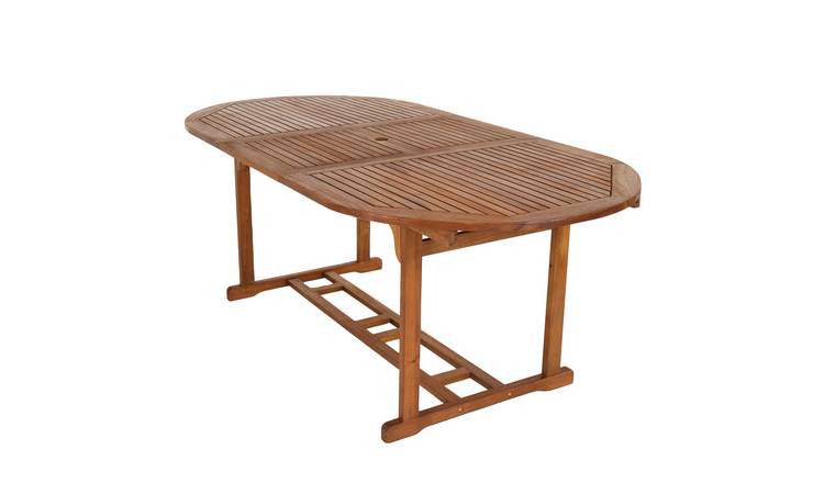 Charles Bentley Acacia Hardwood Oval Extendable Table - Brown