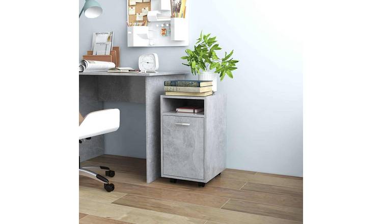 Walplus Engineered Wood Lockable Cabinet - Granite Grey - 33 x 38 x 60 cm
