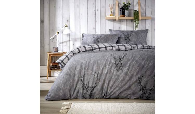 New Edge Blinds Highland Stag Grey Duvet Set - Double